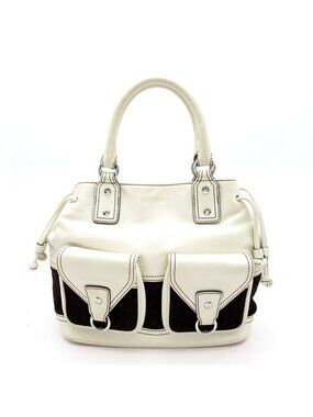 Loewe Anagram Handbag Leather White Black